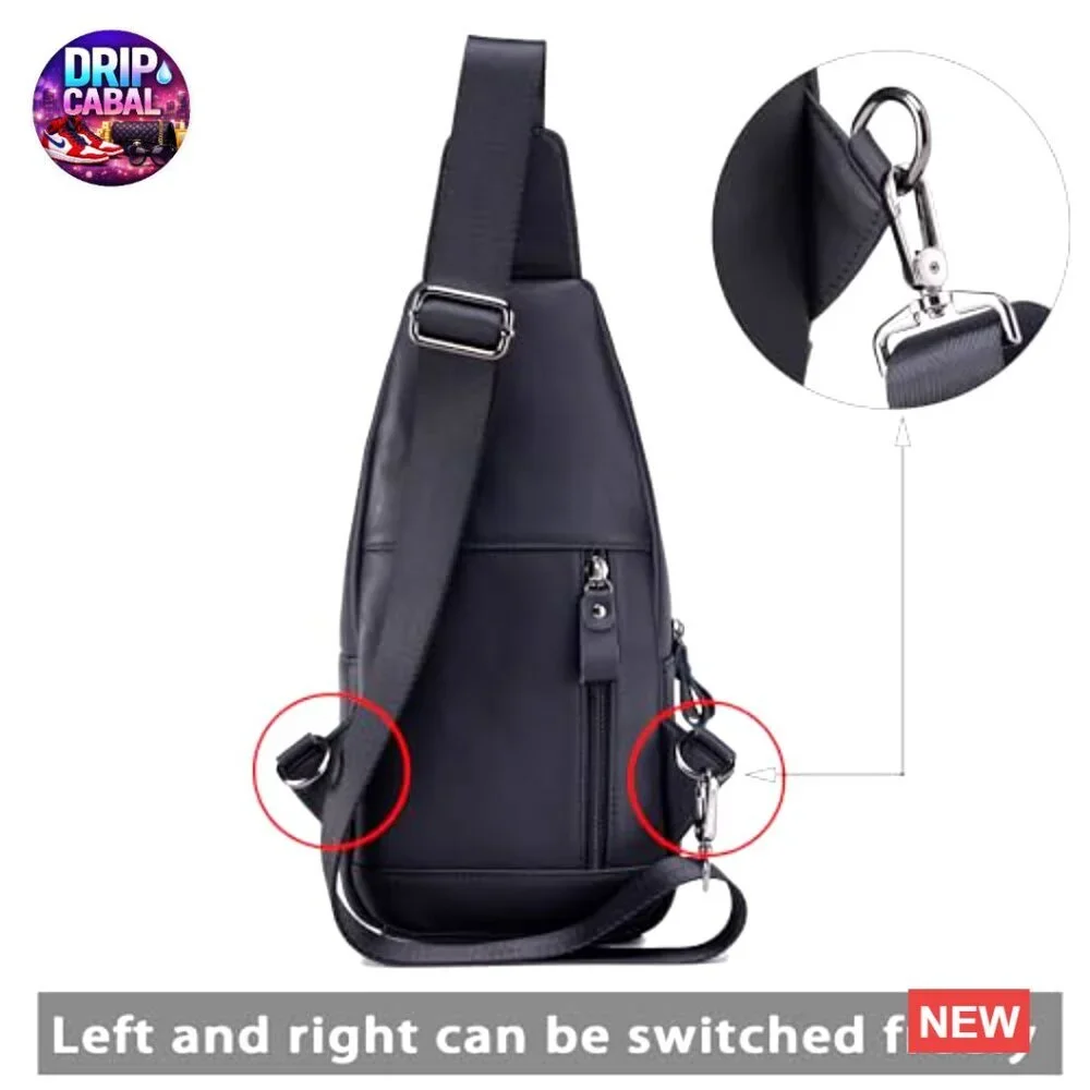 Genuine Leather Sling Bag Crossbody Chest Pack Travel Daypack